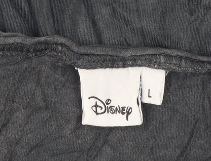 Disney Women’s Black Hades Graphic Cut-Out Sleeveless T-Shirt Size L