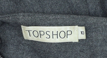 Topshop Women's Grey Asymmetric Midi Skirt Size 10