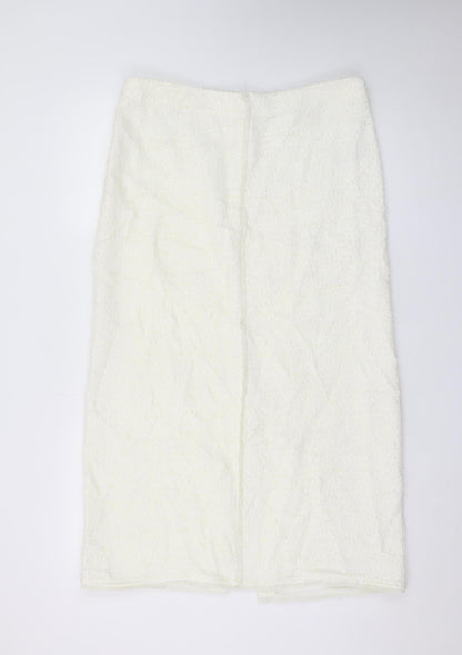 Marks and Spencer Women’s White Tweed High Rise Midi Skirt Size 14