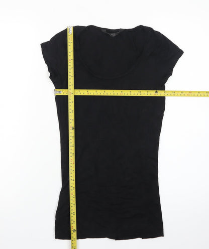 Jane Norman Women's Black Size 10 Scoop Neck Slim T-Shirt