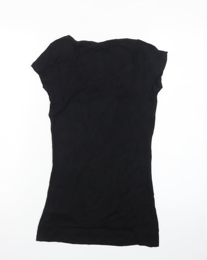 Jane Norman Women's Black Size 10 Scoop Neck Slim T-Shirt