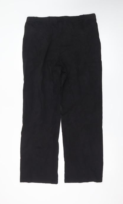 Saint + Sofia Black Linen Women's Trousers UK 16 Straight Leg