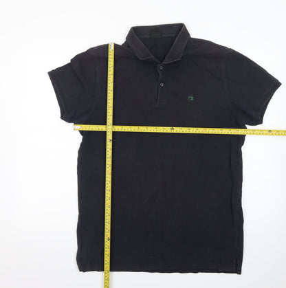 Scotch & Soda Men's Black Cotton Polo Shirt XL Regular Fit