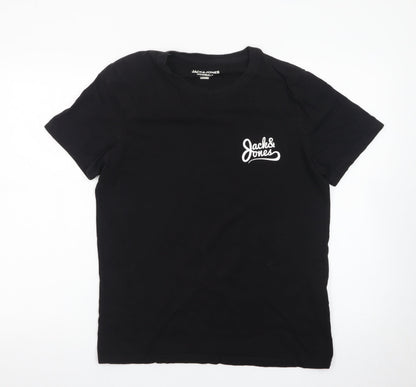 Jack & Jones Originals Men's Black Regular Fit Cotton T-Shirt Size S