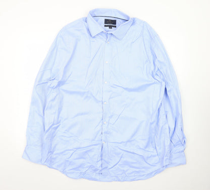Marks and Spencer Men’s Blue Tailored Fit Cotton Dress Shirt 18”