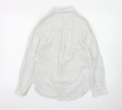 Marks and Spencer Women’s White Striped Button-Up Shirt Size 8