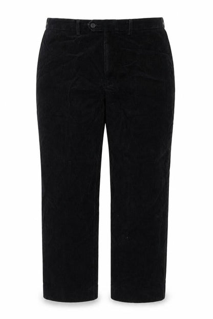 Marks & Spencer Womens Black Corduroy Straight Trousers Size 42in Waist