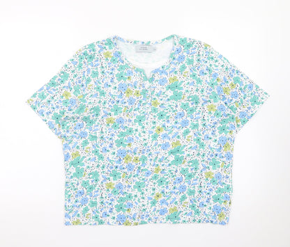 Honor Millburn Women's Multicoloured Floral Cotton T-Shirt Size 18-20