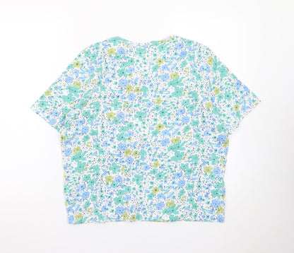 Honor Millburn Women's Multicoloured Floral Cotton T-Shirt Size 18-20
