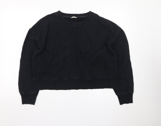 Hush Womens Black L Sweatshirt Crew Neck Pullover Casual Loungewear