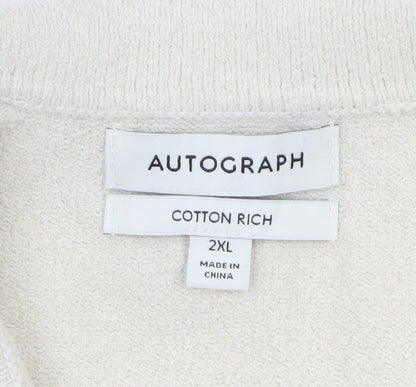 Marks and Spencer Men’s Ivory Collared Cotton Jumper 2XL