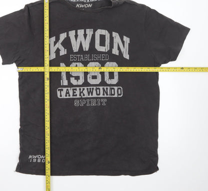 KWON Men’s Black Taekwondo Spirit Graphic T-Shirt Size L