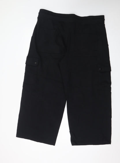 Marks and Spencer Women Black Size 20 Short Cargo Trousers