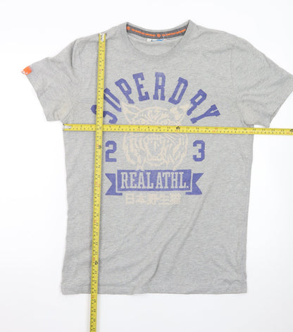 Superdry Men's Grey Graphic Print Crew Neck T-Shirt Size L