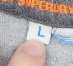 Superdry Men's Grey Graphic Print Crew Neck T-Shirt Size L
