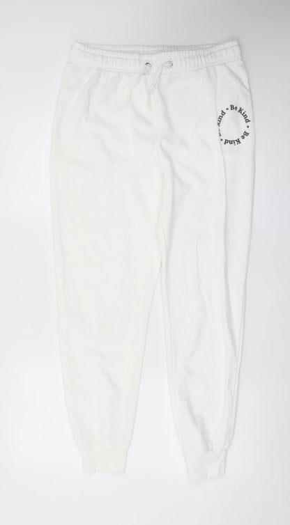 Nobody's Child Womens White Size 12 Jogger Sweatpants
