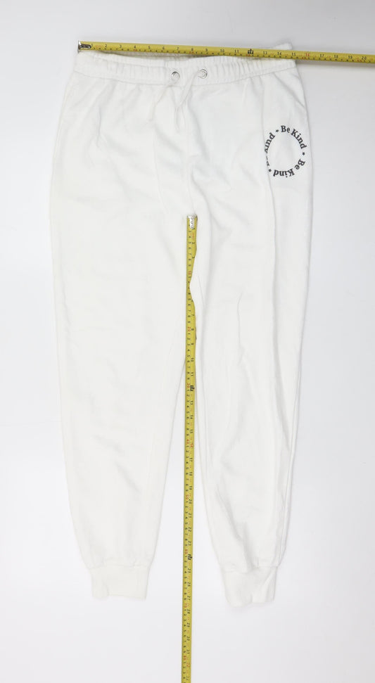 Nobody's Child Womens White Size 12 Jogger Sweatpants