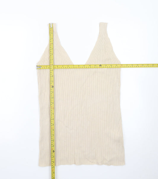 ASOS DESIGN Women’s Beige Knit Ribbed Maternity Tank Top Size 14