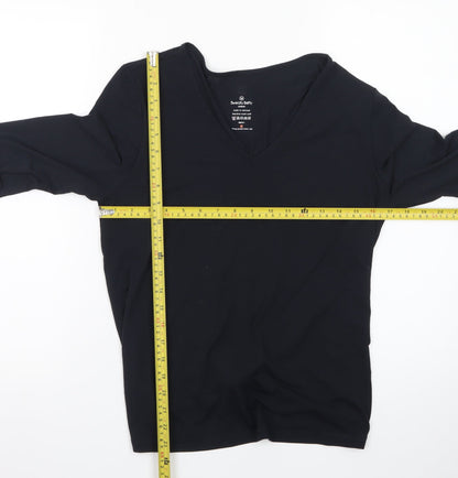 Sweaty Betty Womens Black V-Neck Long Sleeve Stretch Top Size M