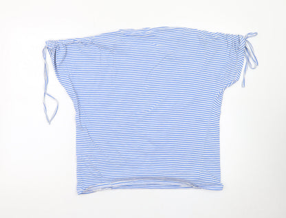 ISLE ESSENTIALS Women's Blue Striped Short Sleeve Cotton T-Shirt Size S