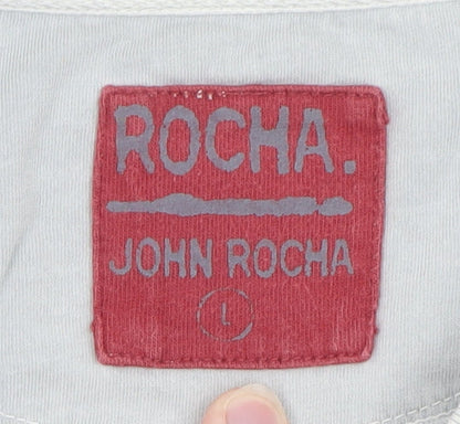 John Rocha Men's Grey Short Sleeve Crew Neck T-Shirt Size L