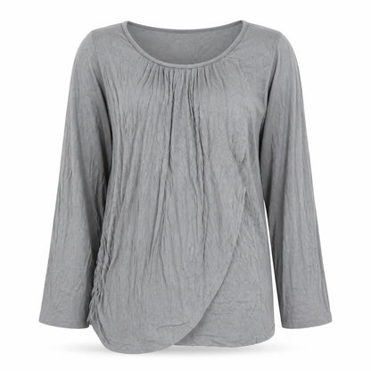 Mothers en Vogue Women Grey Maternity Tunic Blouse Size M