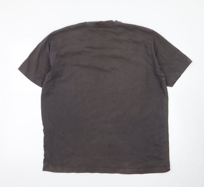 Stussy Men's Brown Cotton Crew Neck Short Sleeve T-Shirt L