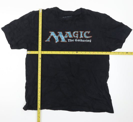 Magic The Gathering Mens Black Large Cotton Graphic T-Shirt
