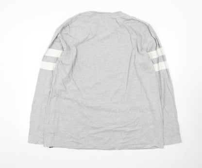 Weird Fish Men's Grey Long Sleeve Graphic T-Shirt 2XL Classic Fit
