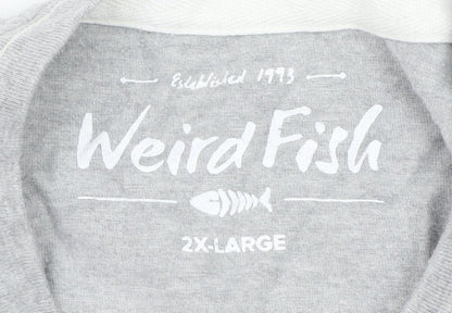 Weird Fish Men's Grey Long Sleeve Graphic T-Shirt 2XL Classic Fit