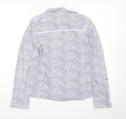Beacon Cove Women's White Polka Dot Cotton Blouse Size 10