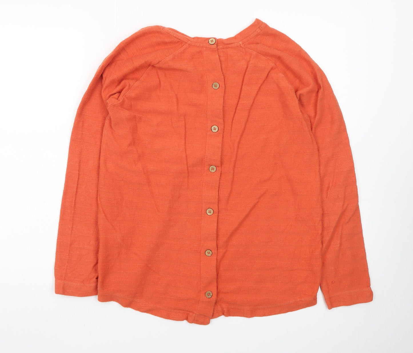 Weird Fish Women’s Orange Button-Up Long Sleeve Cotton Top Size 12