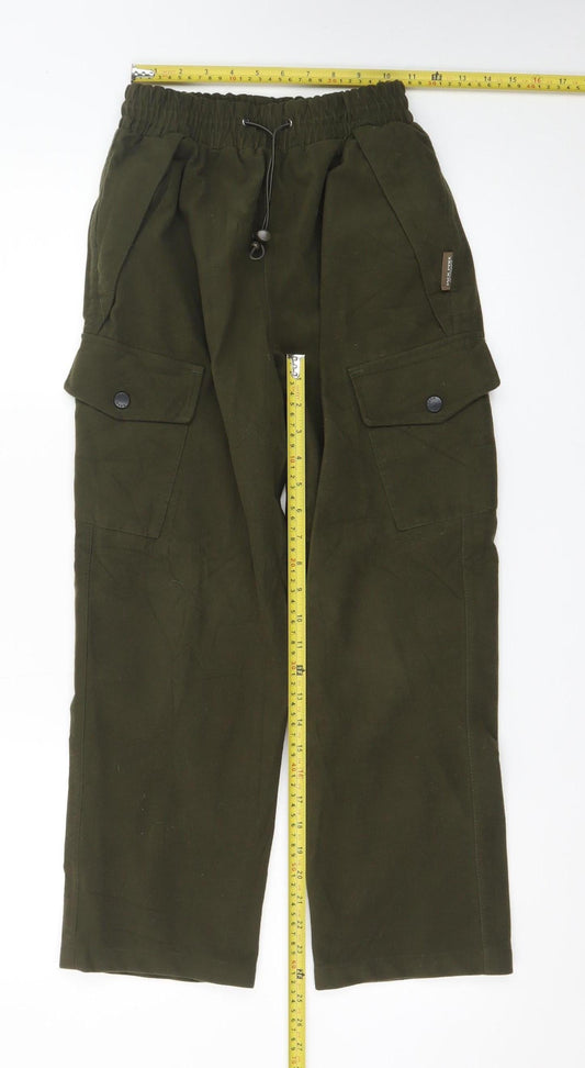 Jack Pyke Boys Green Cargo Trousers XL Elastic Waist Outdoor Pants