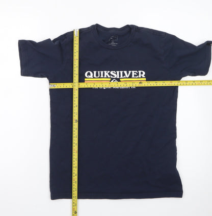 Quiksilver Men's Navy Blue Regular Fit Cotton T-Shirt Size L