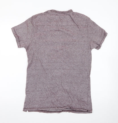 French Connection Men's Purple Marl Crew Neck Short Sleeve T-Shirt Size L