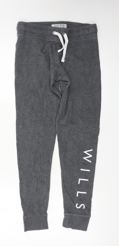 Jack Wills Women's Grey Jogger Trousers Size 10 Cotton Blend