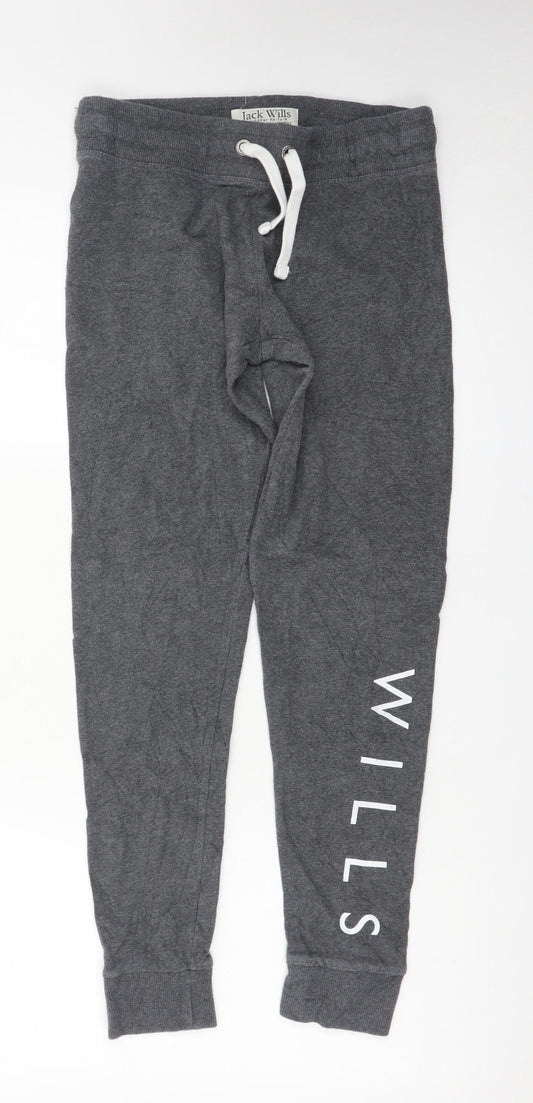 Jack Wills Women's Grey Jogger Trousers Size 10 Cotton Blend