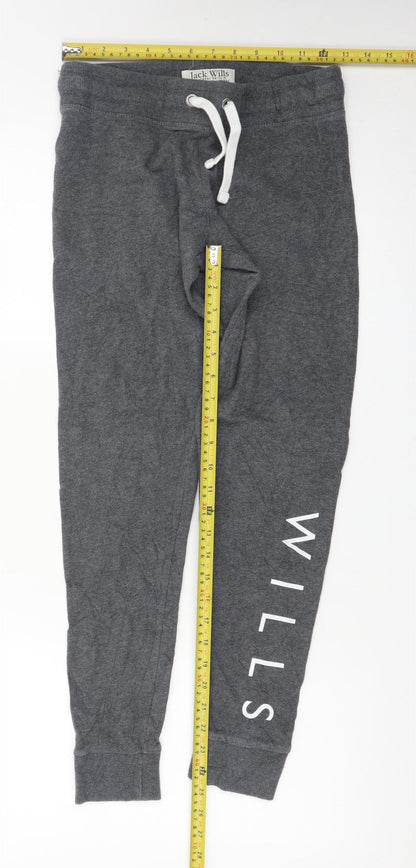 Jack Wills Women's Grey Jogger Trousers Size 10 Cotton Blend
