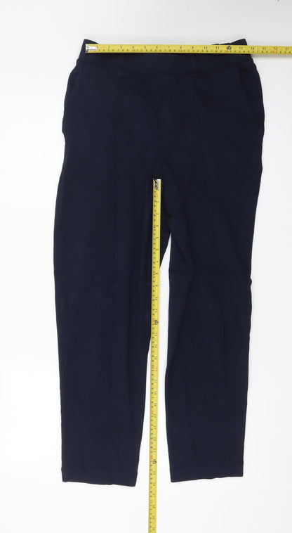 Lands' End Men's Blue Chino Trousers M Regular Fit Straight Leg