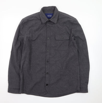 Native North Men's Grey Wool Shirt Jacket Size M Casual Flannel Style