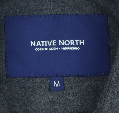 Native North Men's Grey Wool Shirt Jacket Size M Casual Flannel Style