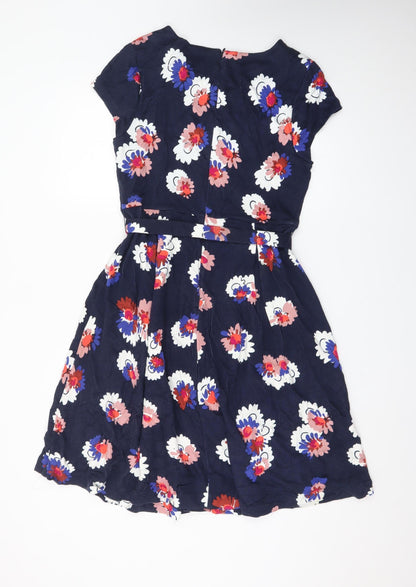 Boden Women Blue Floral Fit & Flare Knee Length Dress Size 12