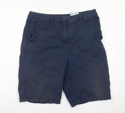 Marks and Spencer Women Blue Size 12 Chino Shorts