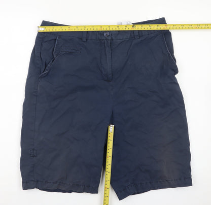 Marks and Spencer Women Blue Size 12 Chino Shorts