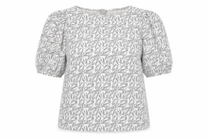 H&M Women’s White Floral Puff Sleeve Blouse Size S