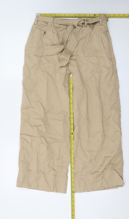 Lauren Ralph Lauren Women Beige Wide-Leg Chino Trousers Size 10