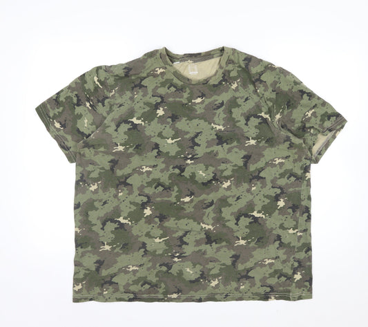 Decathlon Men’s Green Camouflage Crew Neck Short Sleeve T-Shirt XL