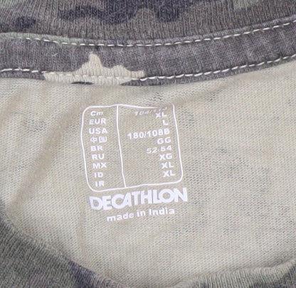 Decathlon Men’s Green Camouflage Crew Neck Short Sleeve T-Shirt XL