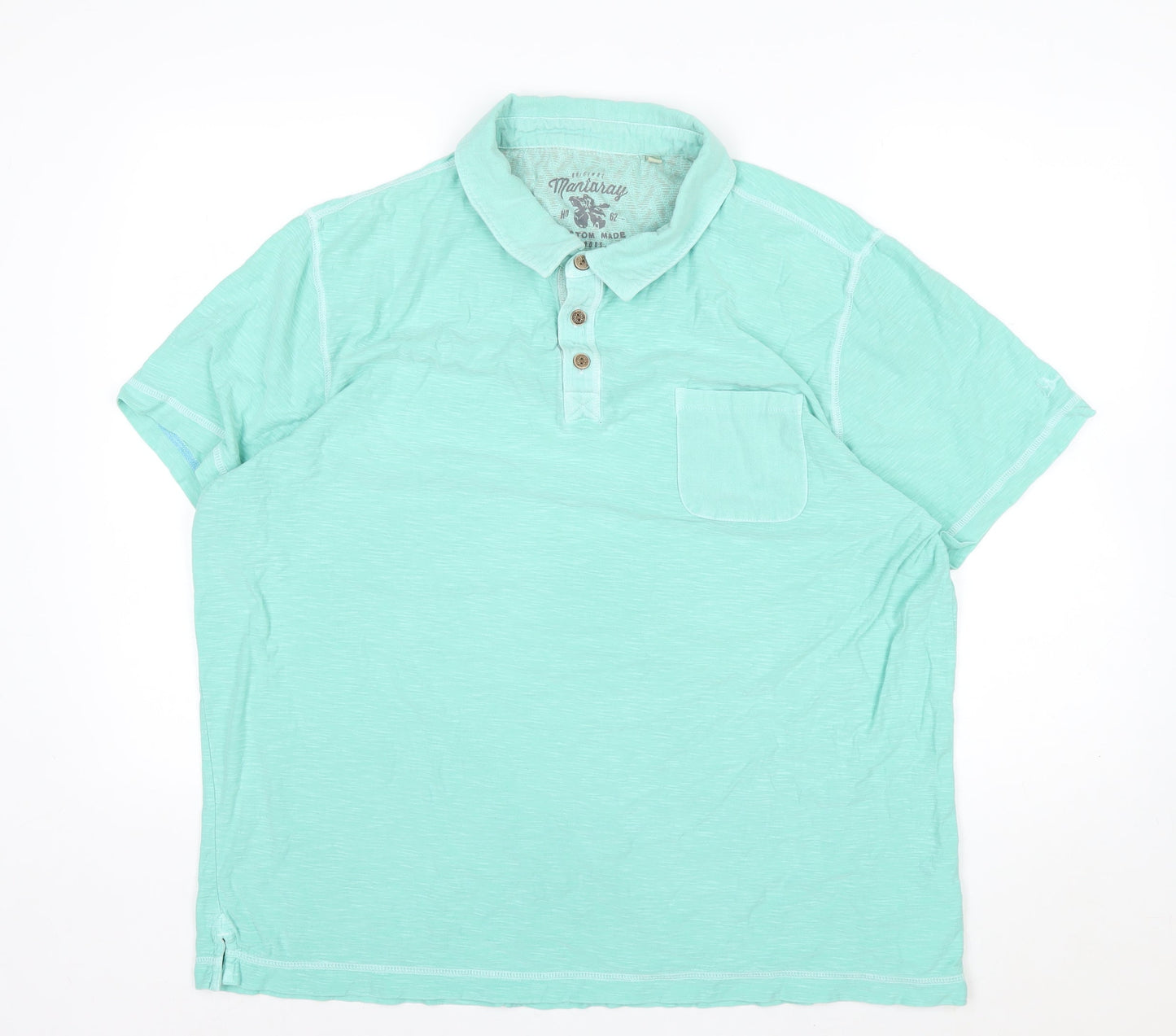 Mantaray Men's Green Cotton Polo Shirt XL Short Sleeve Casual