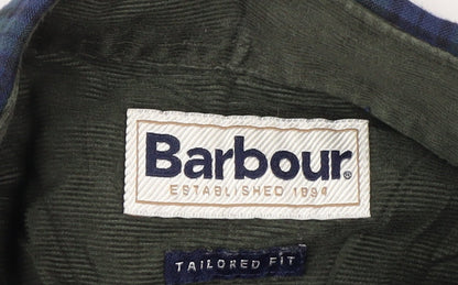 Barbour Men's Blue Check Tailored Fit Cotton Long Sleeve Shirt L